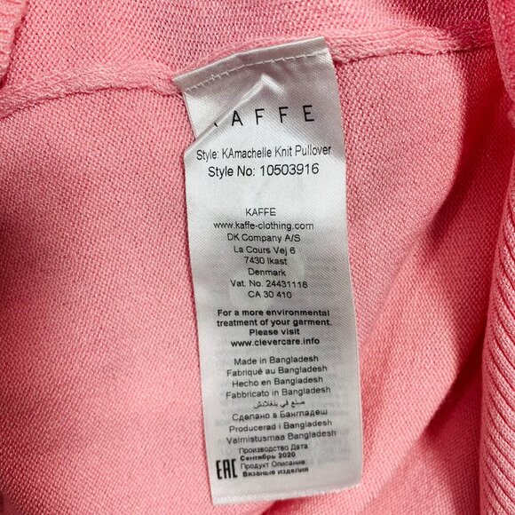 KAFFE KAmachelle Women's Knit sweater Long Sleeve V-Neck Pullover  size M pink - Picture 14 of 14